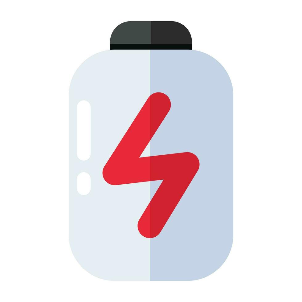 Mobile battery icon in flat design vector