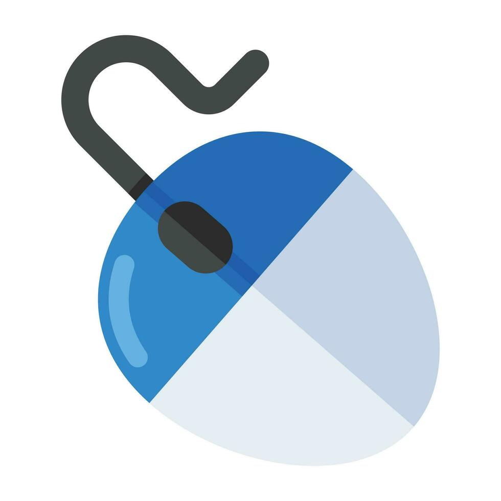 A flat design icon of computer mouse vector
