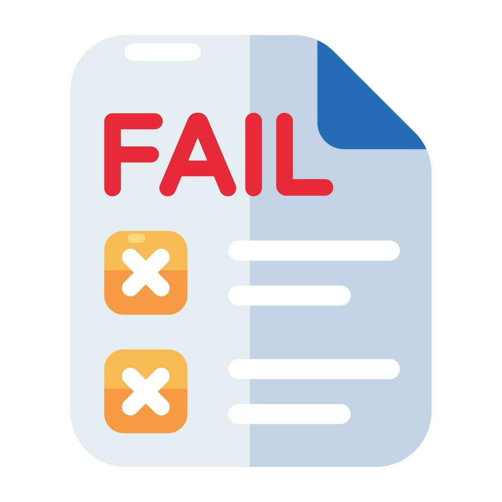 Editable design icon of fail result vector