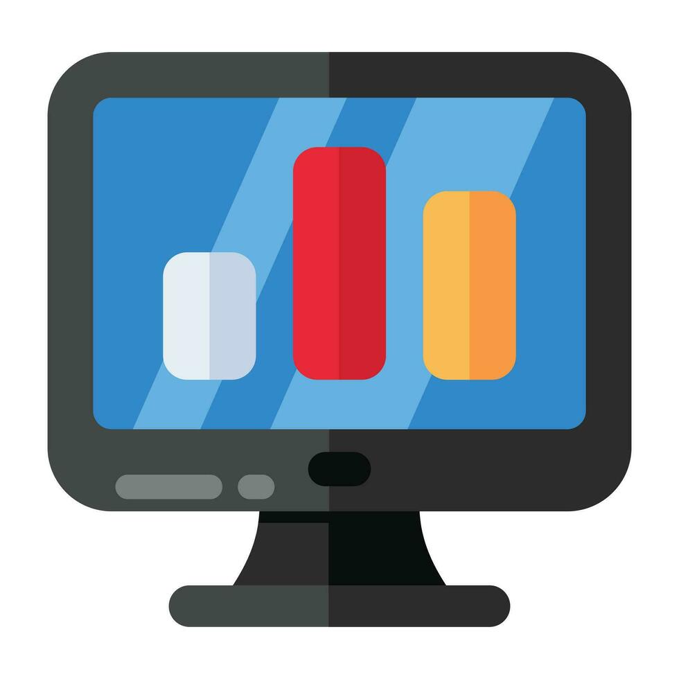 A premium download icon of online data analytics vector