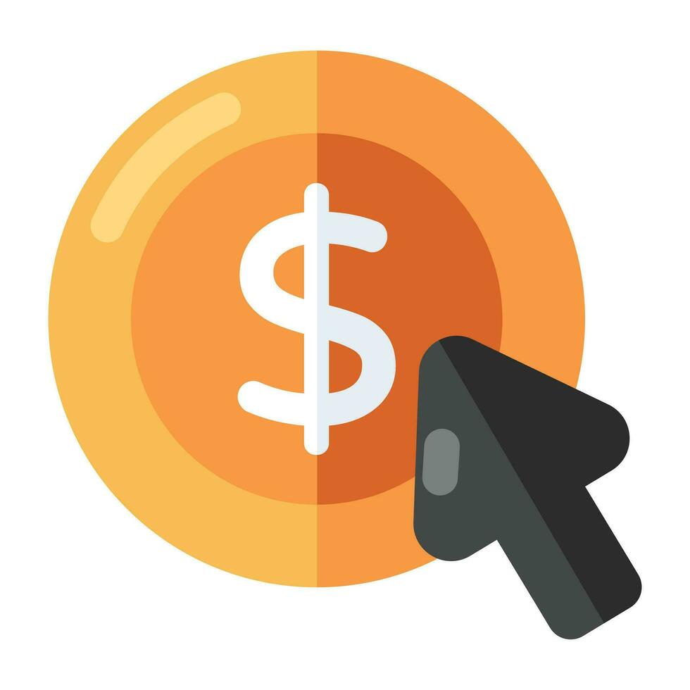 Conceptual flat design icon of pay per click vector