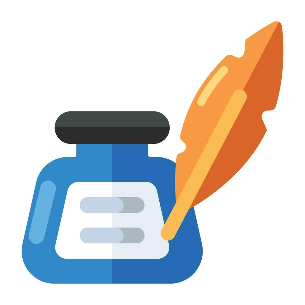 Editable design icon of inkpot vector