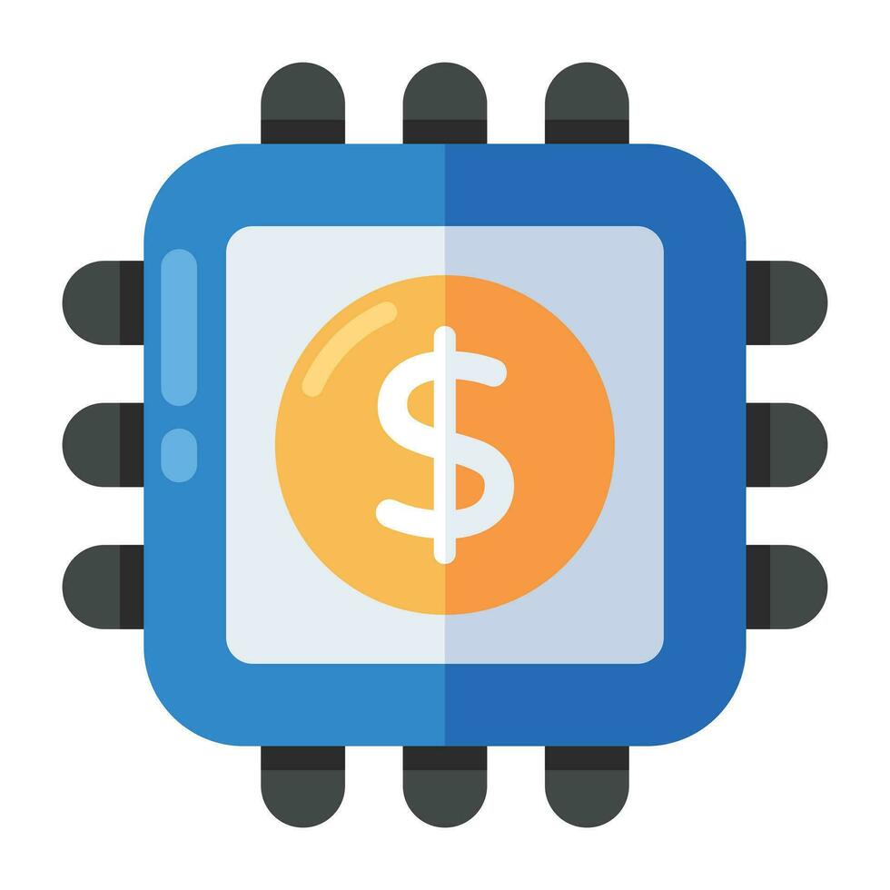 An editable design icon of financial processor vector