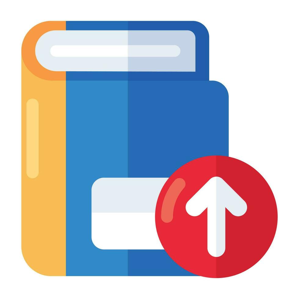 A creative design vector of book upload icon