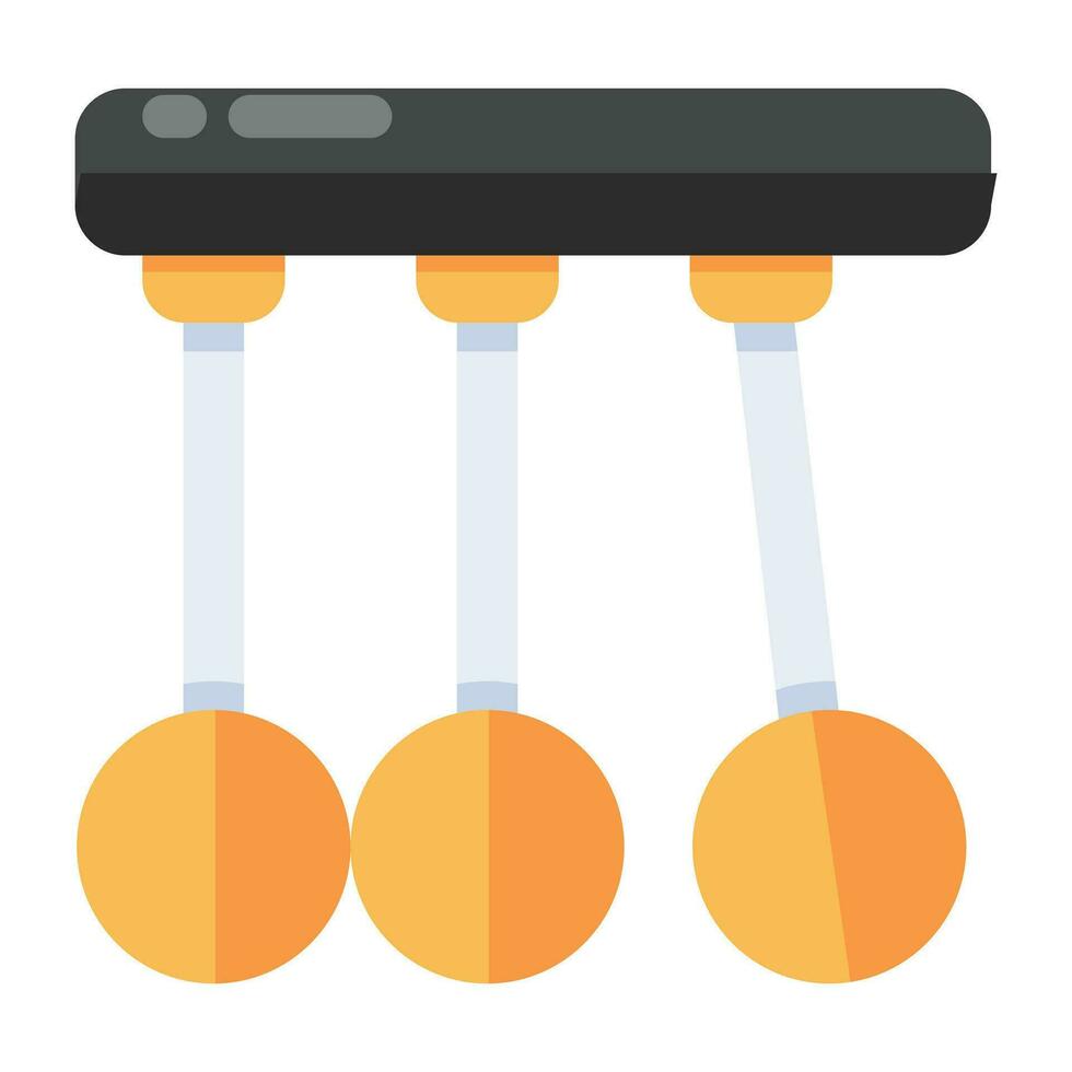 An editable design icon of newton's cradle vector