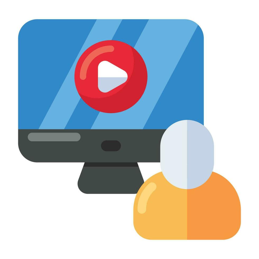 Premium design icon of educational video vector