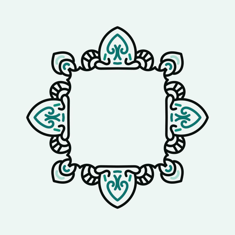 Decorative vintage frame. Vector design. floral ornament.