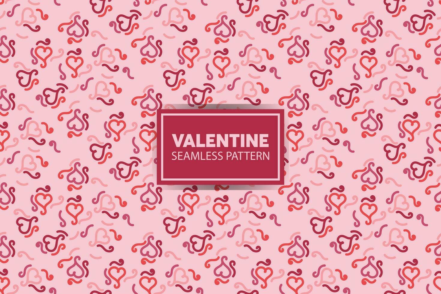 Red love heart seamless pattern illustration. Cute romantic pink hearts background print. Valentine's day holiday backdrop texture, romantic wedding design. vector