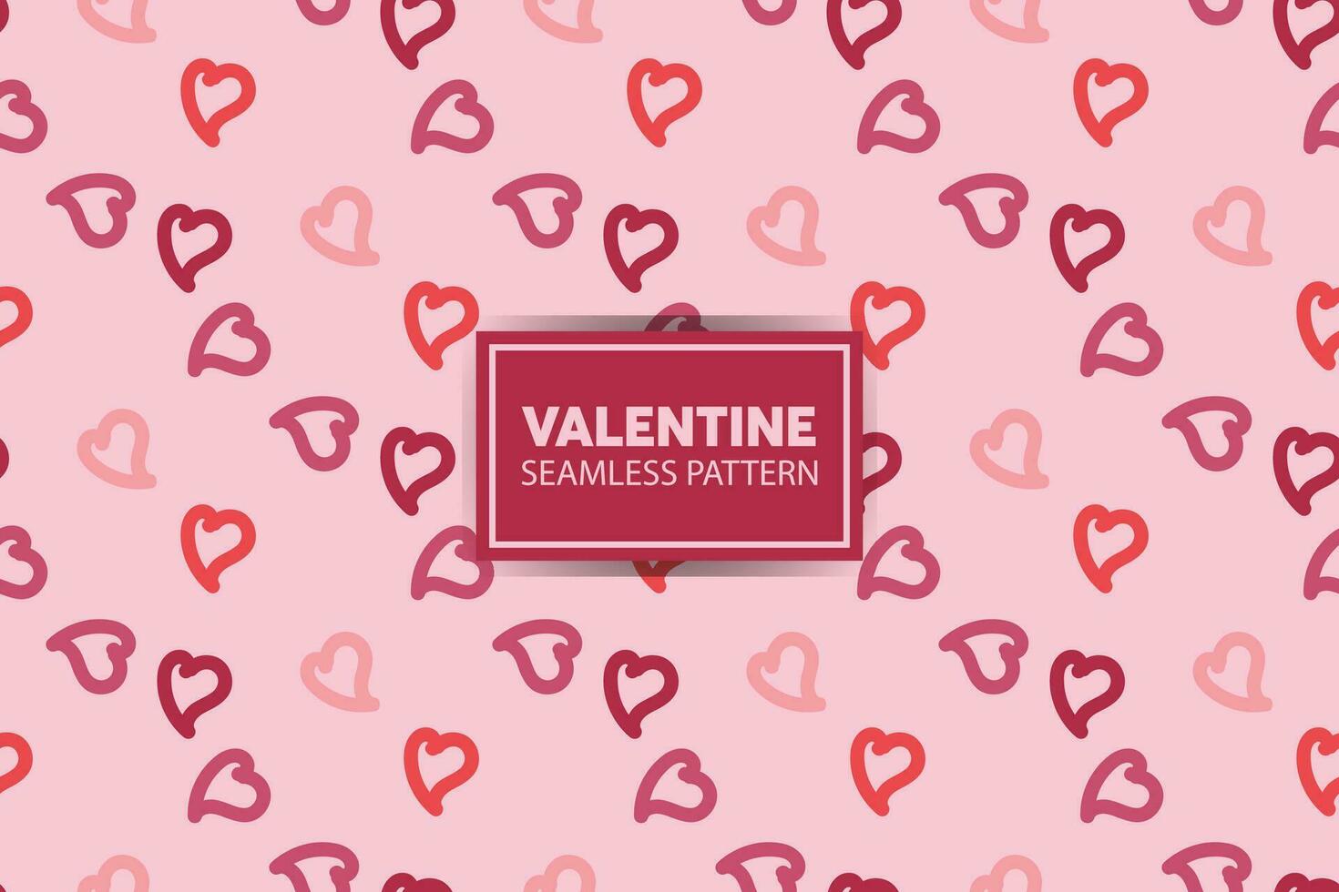 Red love heart seamless pattern illustration. Cute romantic pink hearts background print. Valentine's day holiday backdrop texture, romantic wedding design. vector