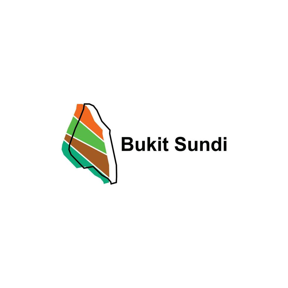 High detailed vector map of Bukit Sundi modern outline, Logo Vector Design. Abstract, designs concept, logo, logotype element for template.