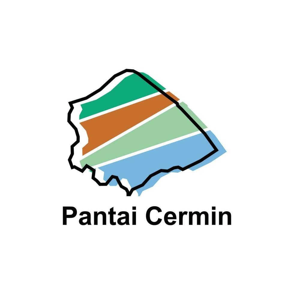 Map City of Pantai Cermin modern outline, High detailed vector illustration Design Template, suitable for your company