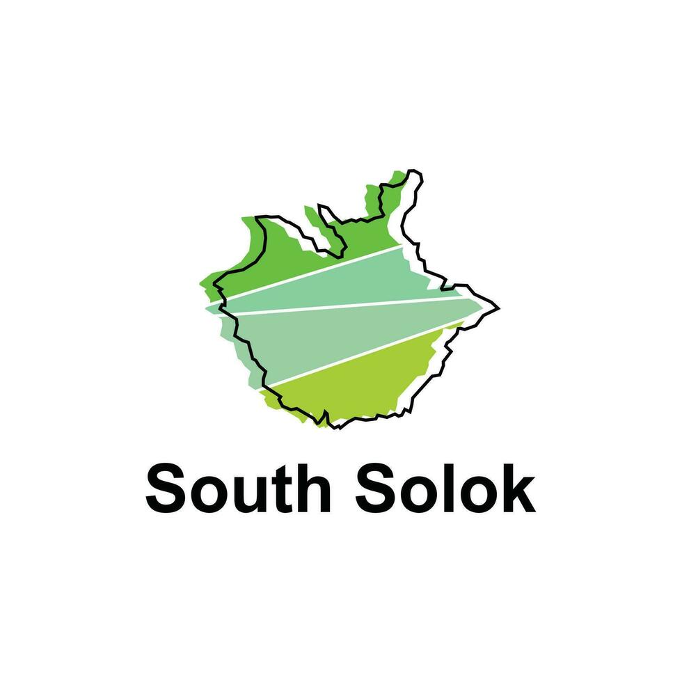 High detailed vector map of South Solok modern outline, Logo Vector Design. Abstract, designs concept, logo, logotype element for template.