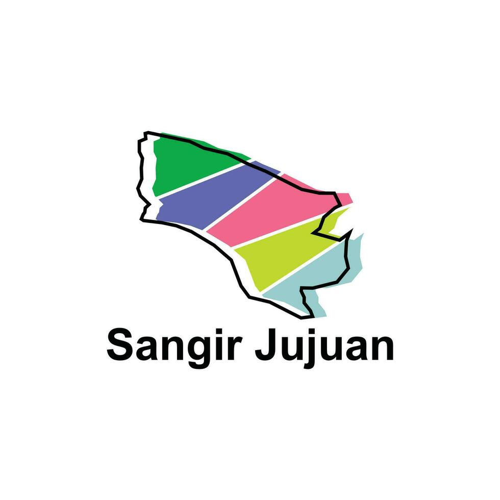 Map City of Sangir Jujuan modern outline, High detailed vector illustration Design Template, suitable for your company