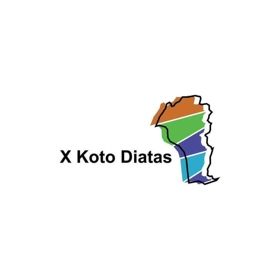 Map City of X Koto Diatas modern outline, High detailed vector illustration Design Template, suitable for your company