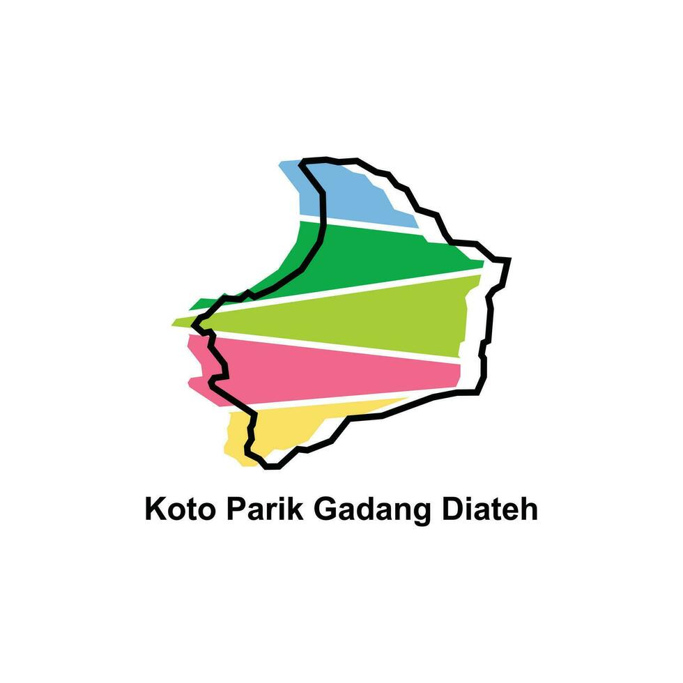 High detailed vector map of Koto Parik Gadang Diateh modern outline, Logo Vector Design. Abstract, designs concept, logo, logotype element for template.