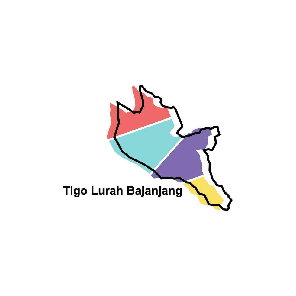 High detailed vector map of Tigo Lurah Bajanjang modern outline, Logo Vector Design. Abstract, designs concept, logo, logotype element for template.