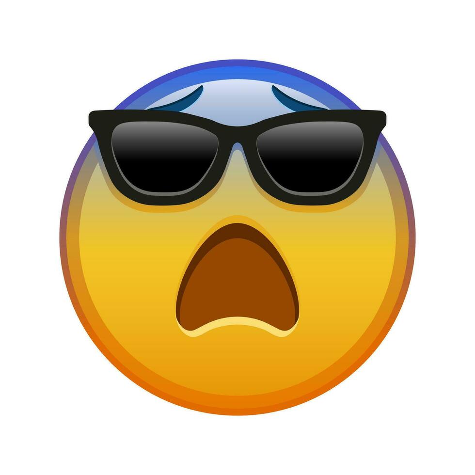 Face in fear with sunglasses Large size of yellow emoji smile vector