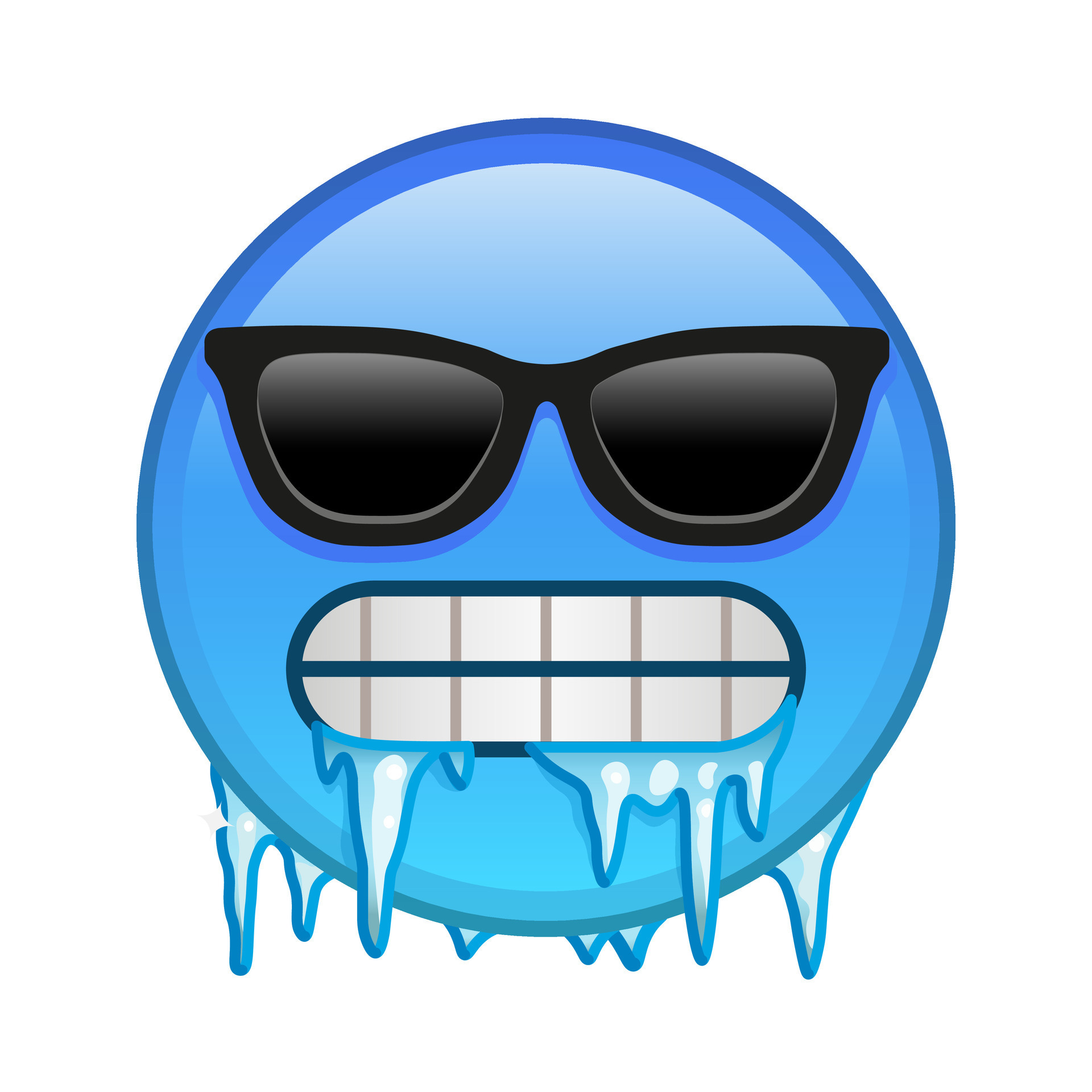 Freezing face with sunglasses Large size of yellow emoji smile 36403283