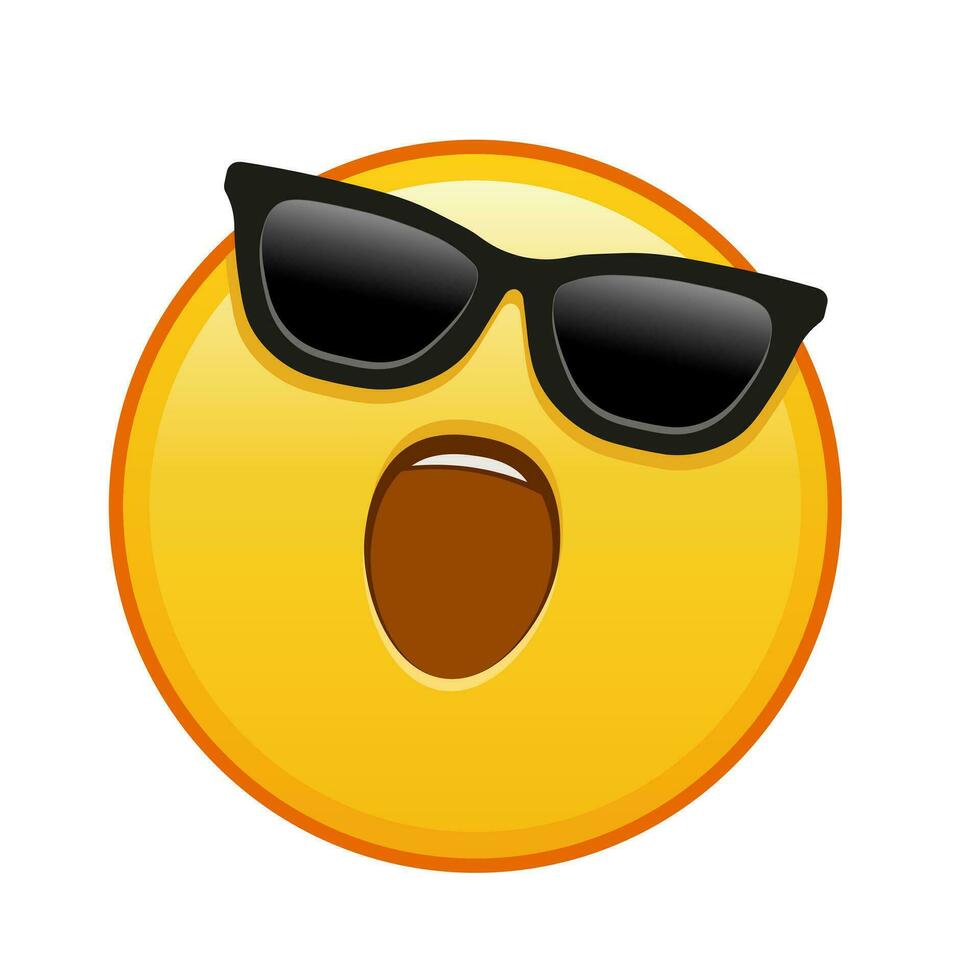 A grinning face with sunglasses Large size of yellow emoji smile vector