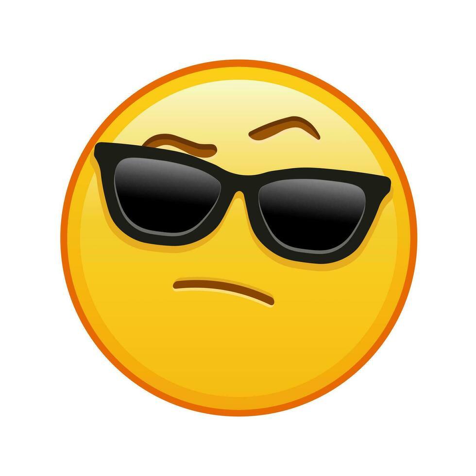 Face with sunglasses Large size of yellow emoji smile vector