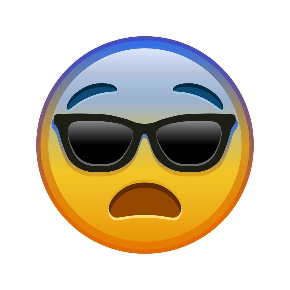 Face in fear with sunglasses Large size of yellow emoji smile vector