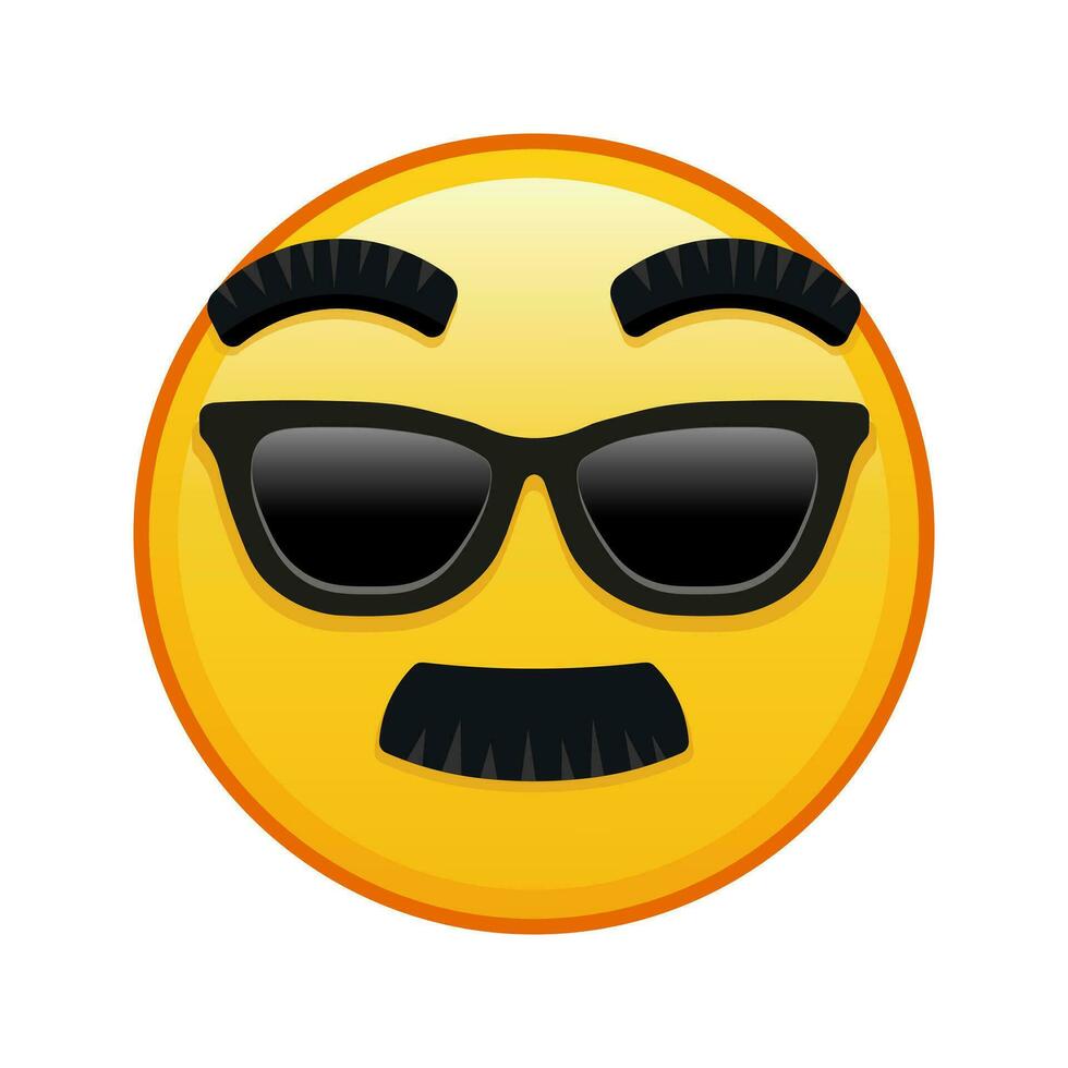 Face with sunglasses and mustache Large size of yellow emoji smile