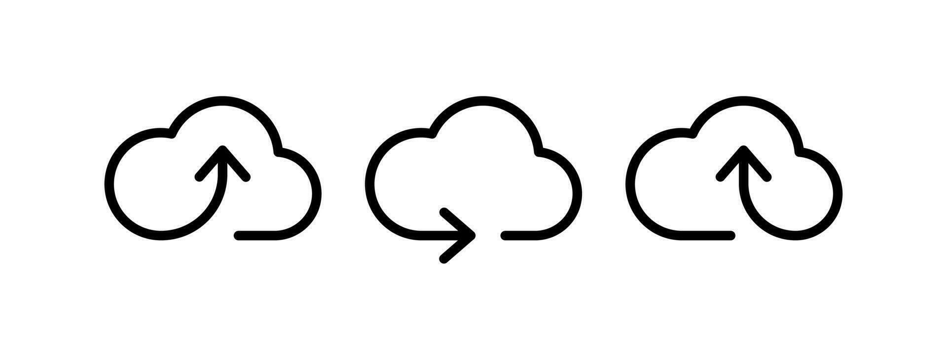 Cloud icons. Clouds with arrows. Vector icons