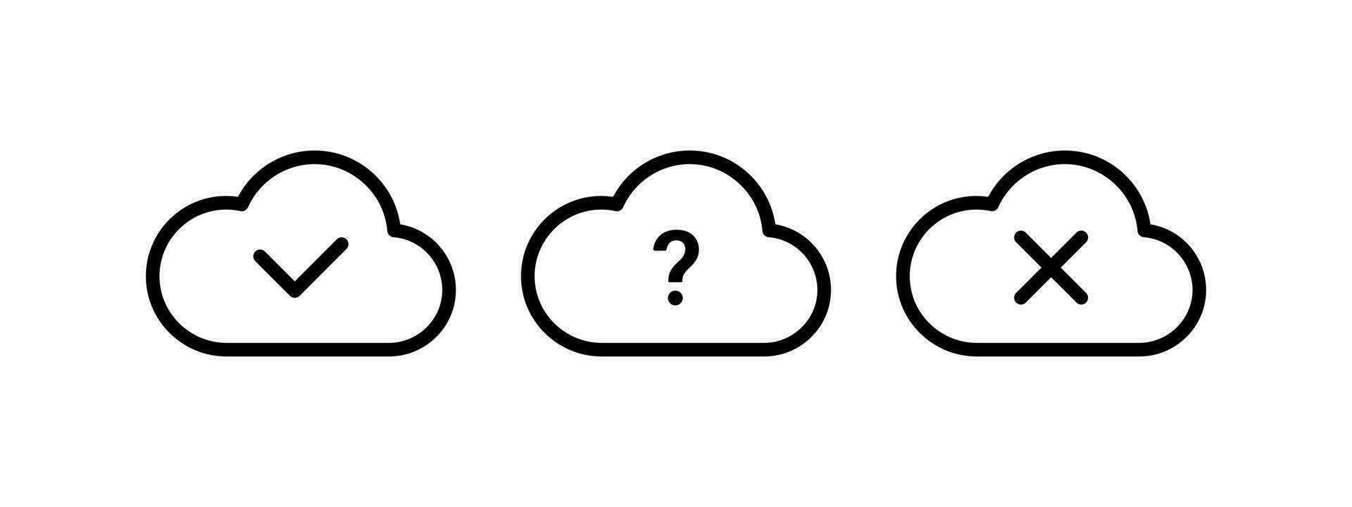 Cloud services. Cloud data storage. Vector icons