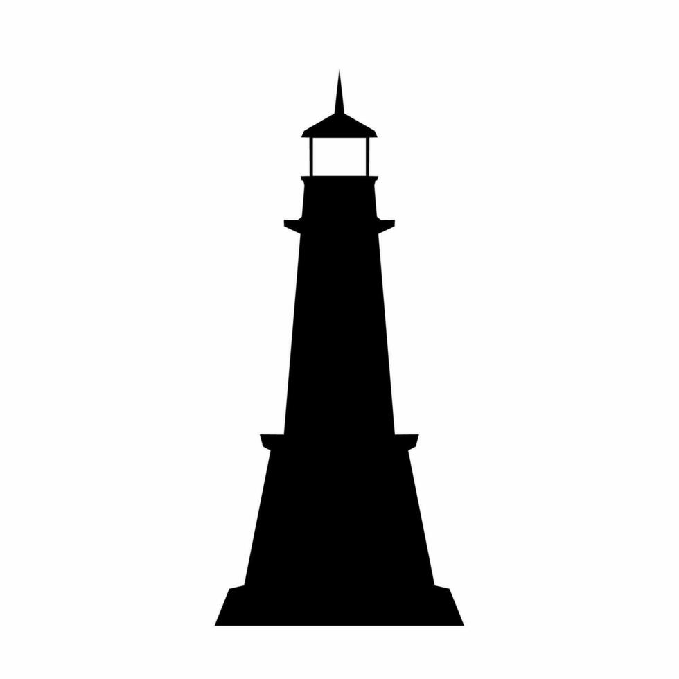 Lighthouse silhouette vector. Lighthouse silhouette can be used as icon, symbol or sign. Lighthouse icon vector for design of coast, guide, warn or harbor