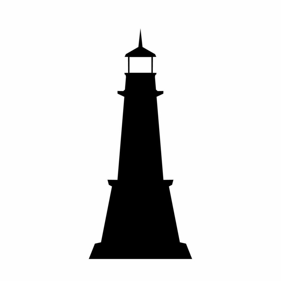 faro silueta vector. faro silueta lata ser usado como icono, símbolo o signo. faro icono vector para diseño de costa, guía, advertir o puerto