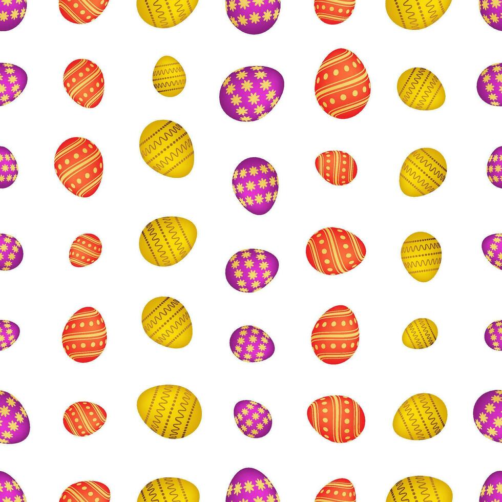 Seamless pattern with colorful Easter eggs. Vector illustration