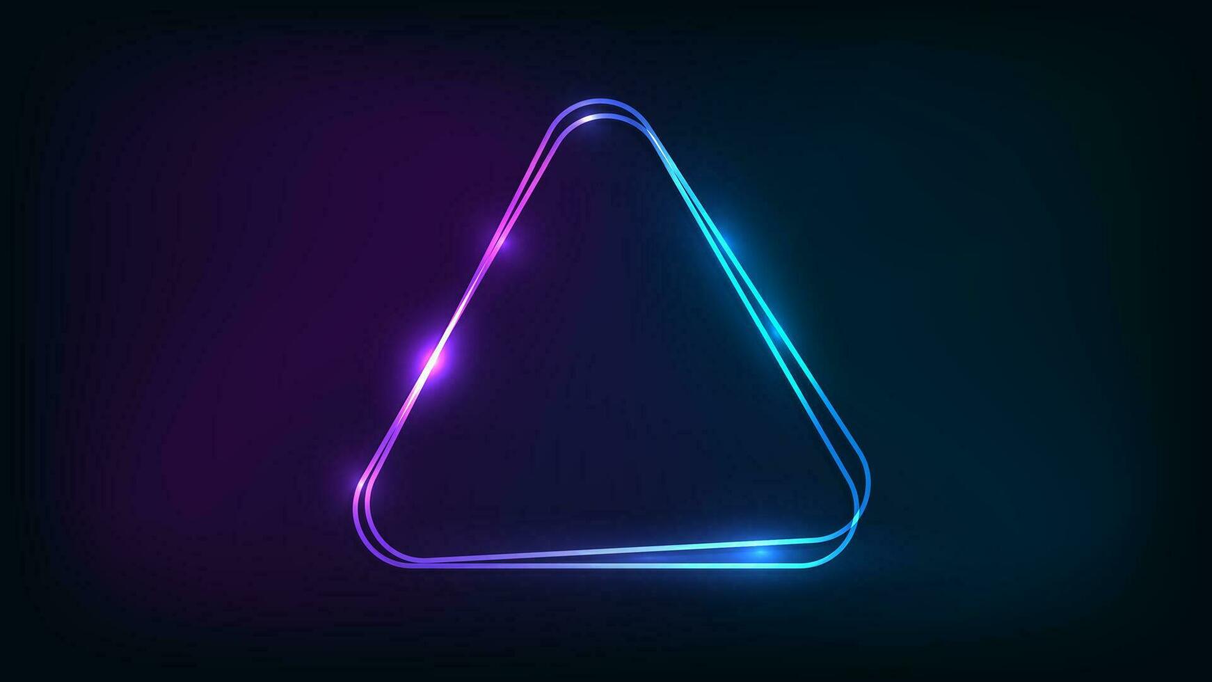 Neon double frame with shining effects vector