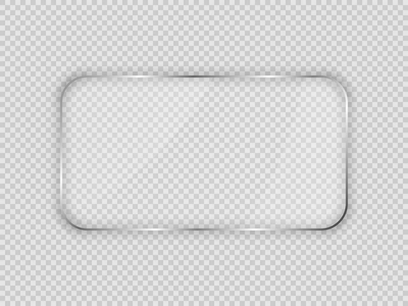 Glass plate in rounded rectangular frame vector