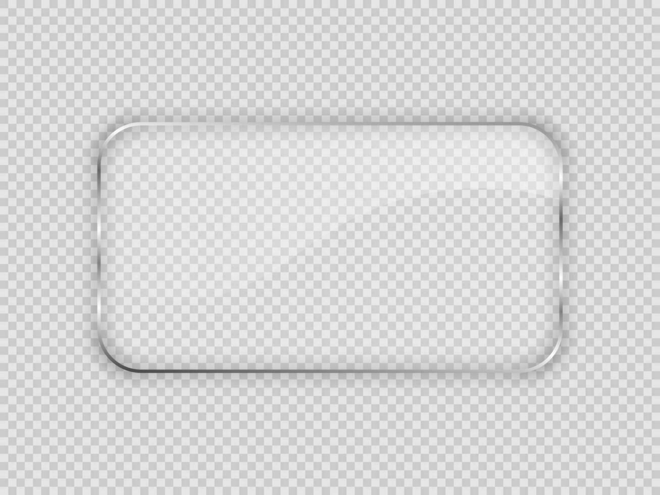 Glass plate in rounded rectangular frame vector