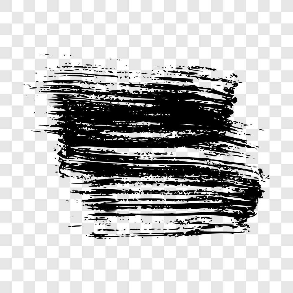 Black brush stroke. Hand drawn ink spot isolated on background. Vector illustration