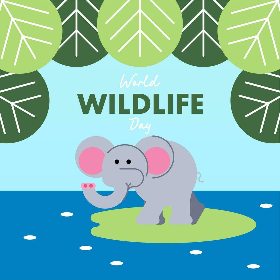 World wildlife day illustration background vector