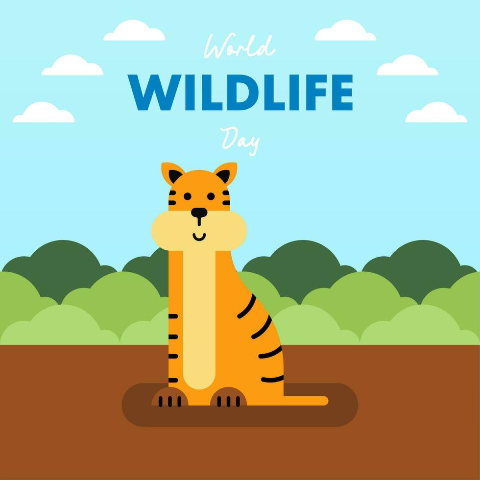 World wildlife day illustration background vector