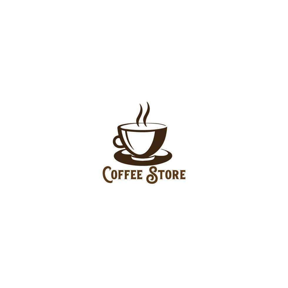 Vintage coffee store logo template vector