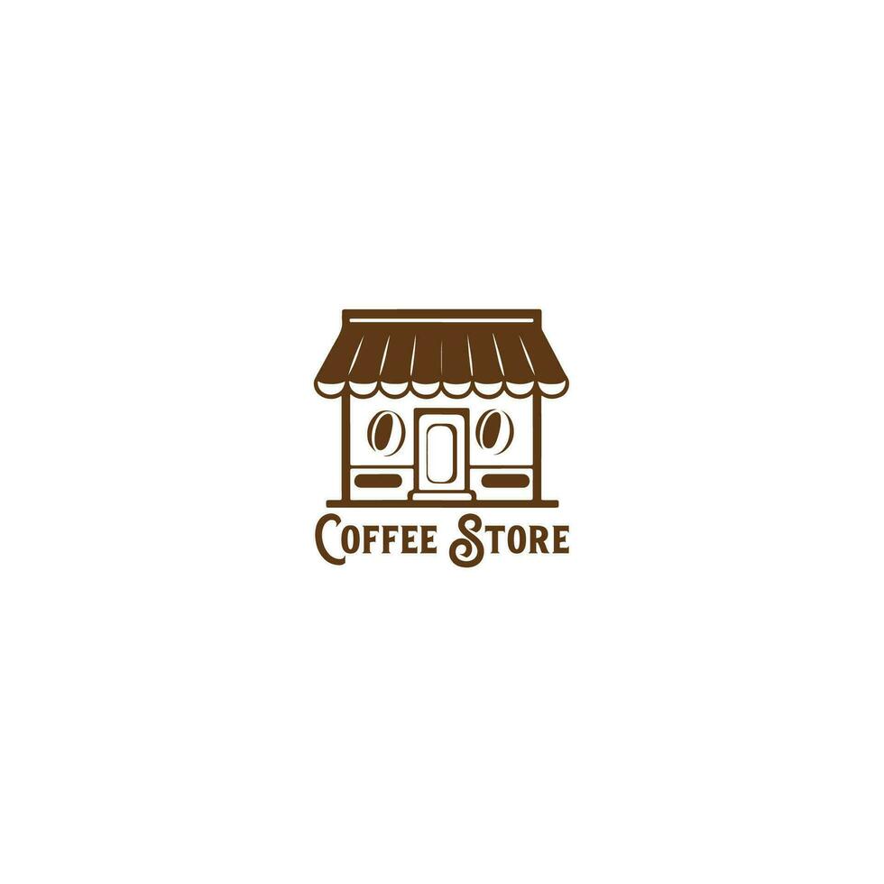 Vintage coffee store logo template vector