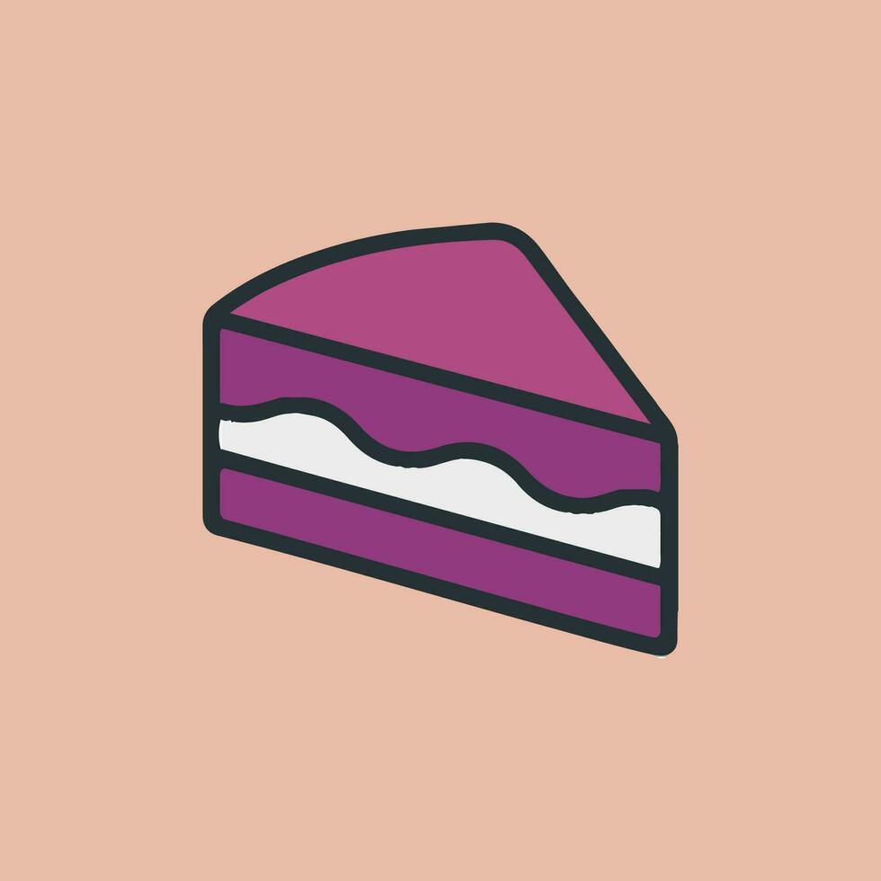 Slices of layer cake decorated vector