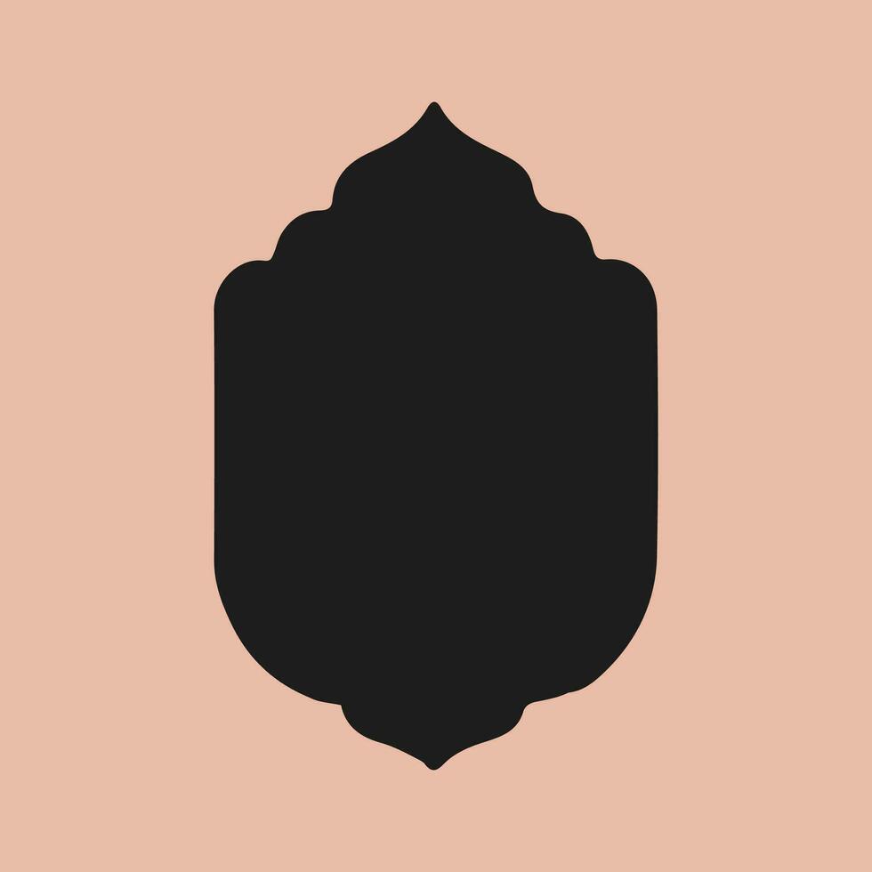 islamic shape design element black vector