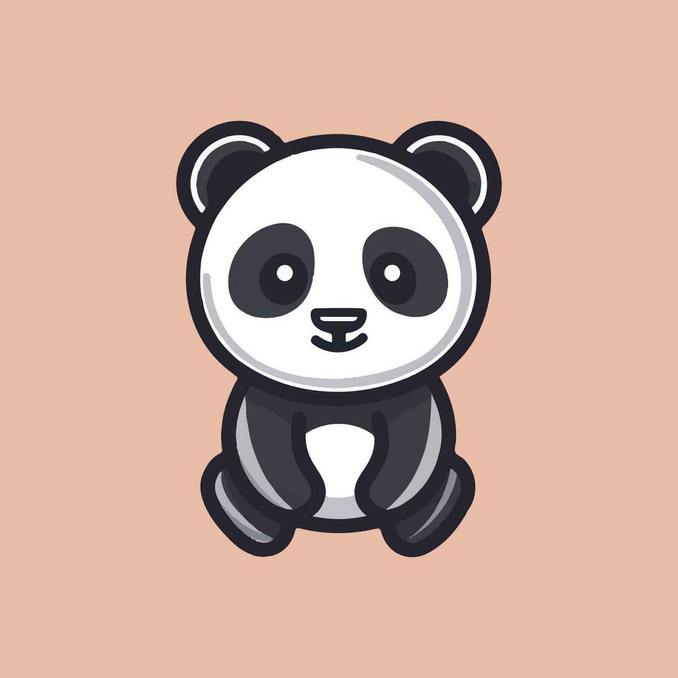 Cute panda cartoon vector