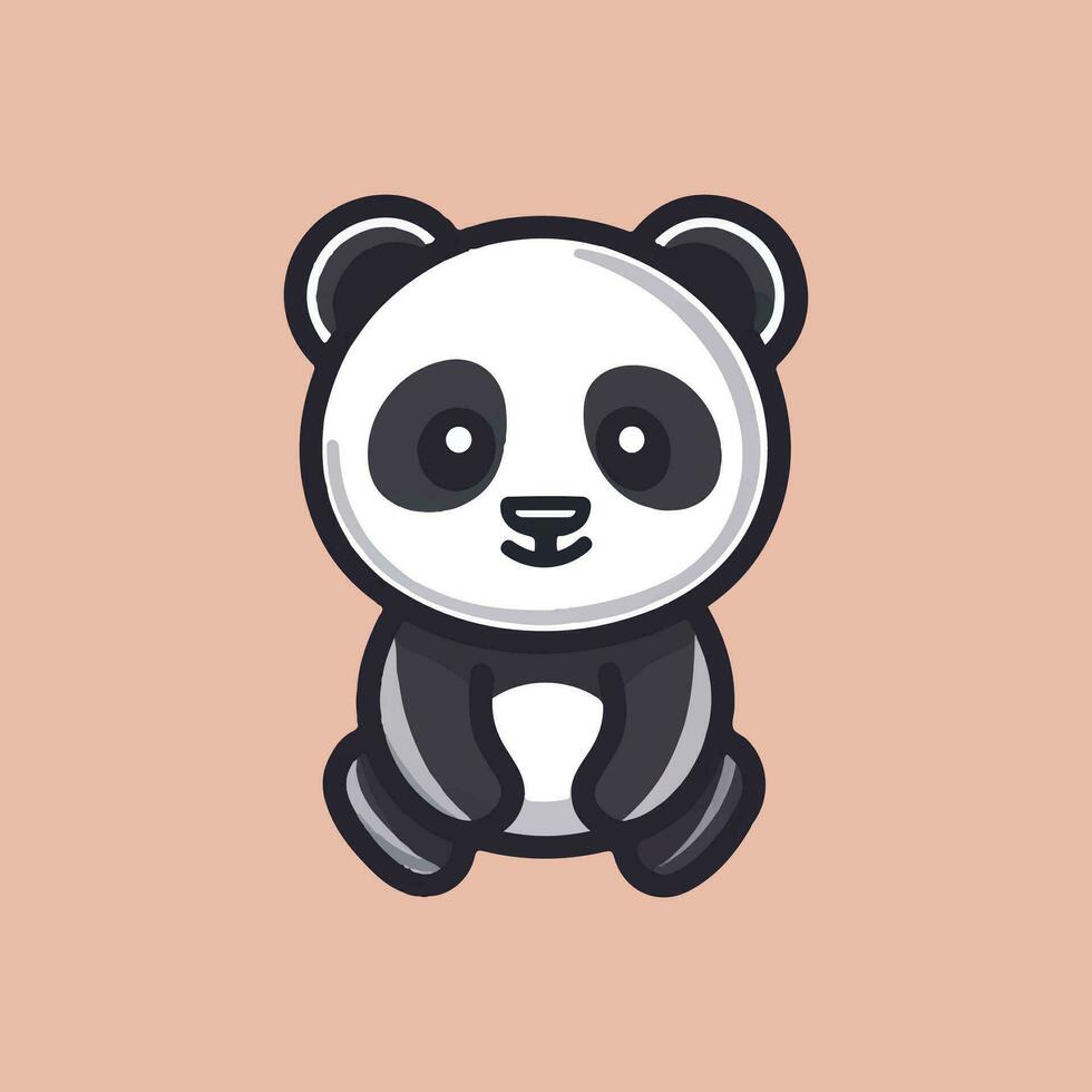 lindo panda de dibujos animados vector