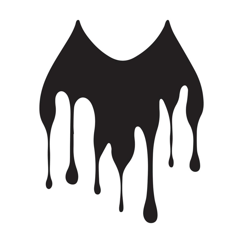 Paint drips black vector. Isolated on a white background design. vector