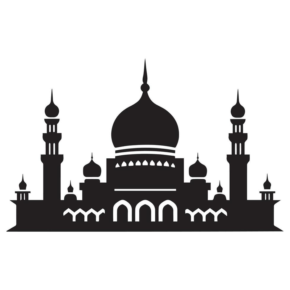 Mosque icon on white background, vector illustration. Flat style.