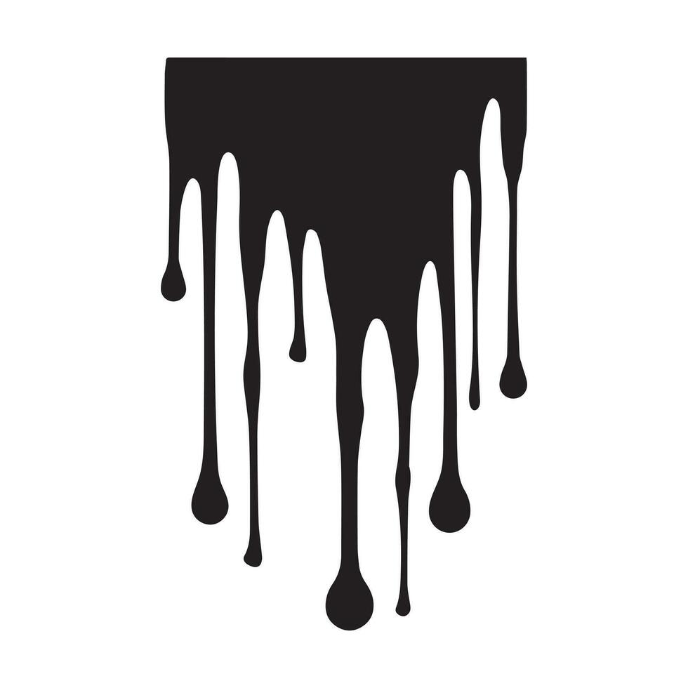 Paint drips black vector. Isolated on a white background design. vector