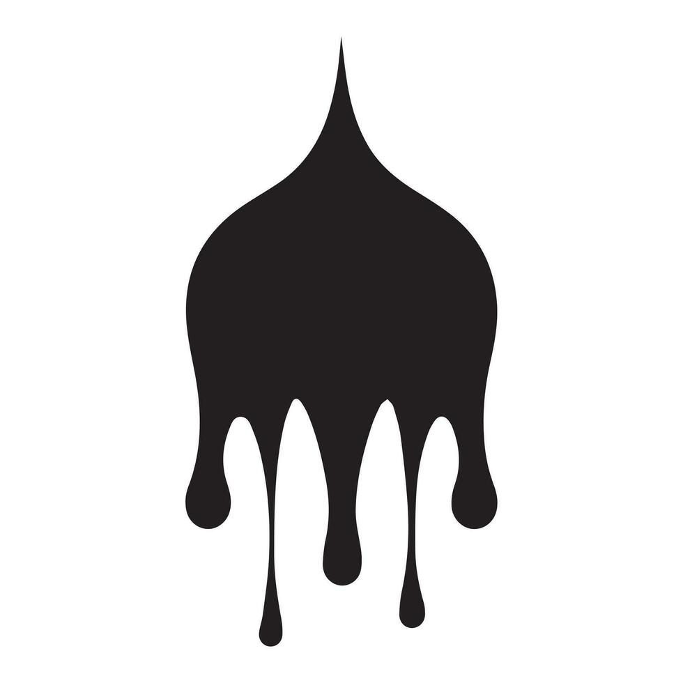 Paint drips black vector. Isolated on a white background design. vector