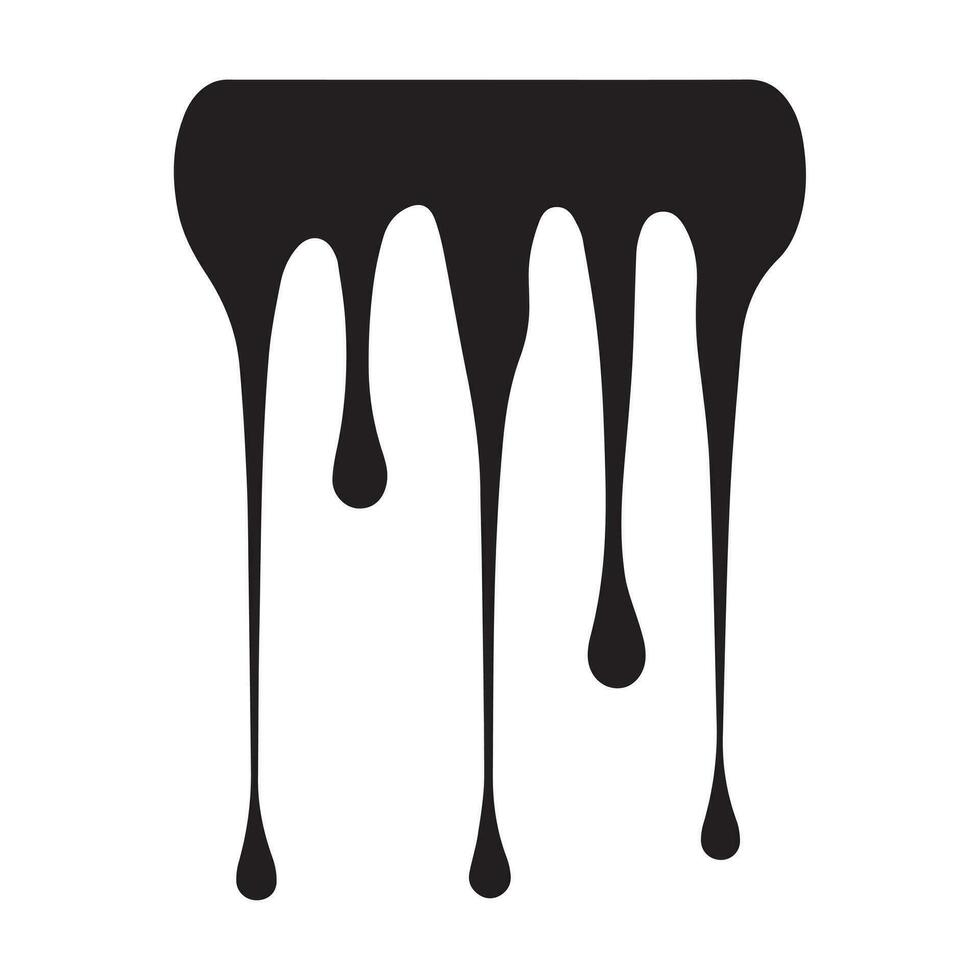 Paint drips black vector. Isolated on a white background design. vector