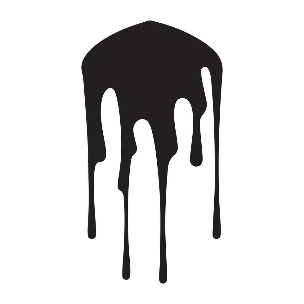 Paint drips black vector. Isolated on a white background design. vector