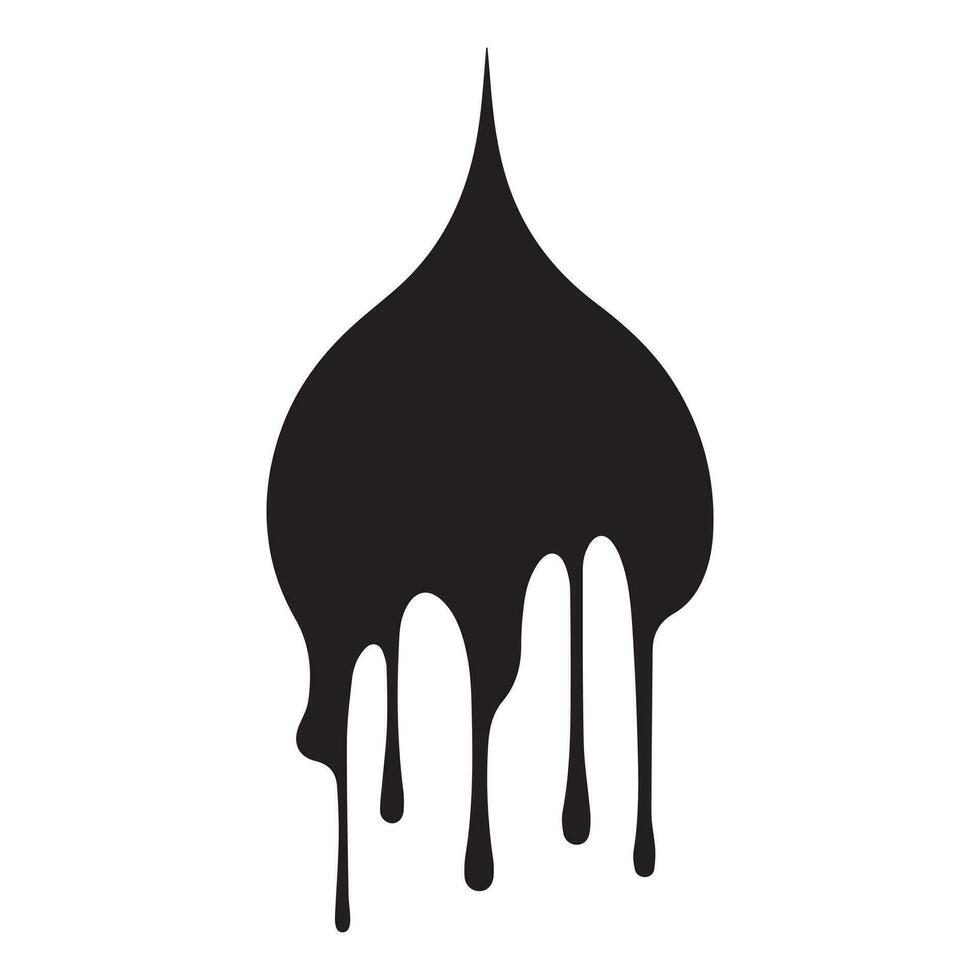 Paint drips black vector. Isolated on a white background design. vector